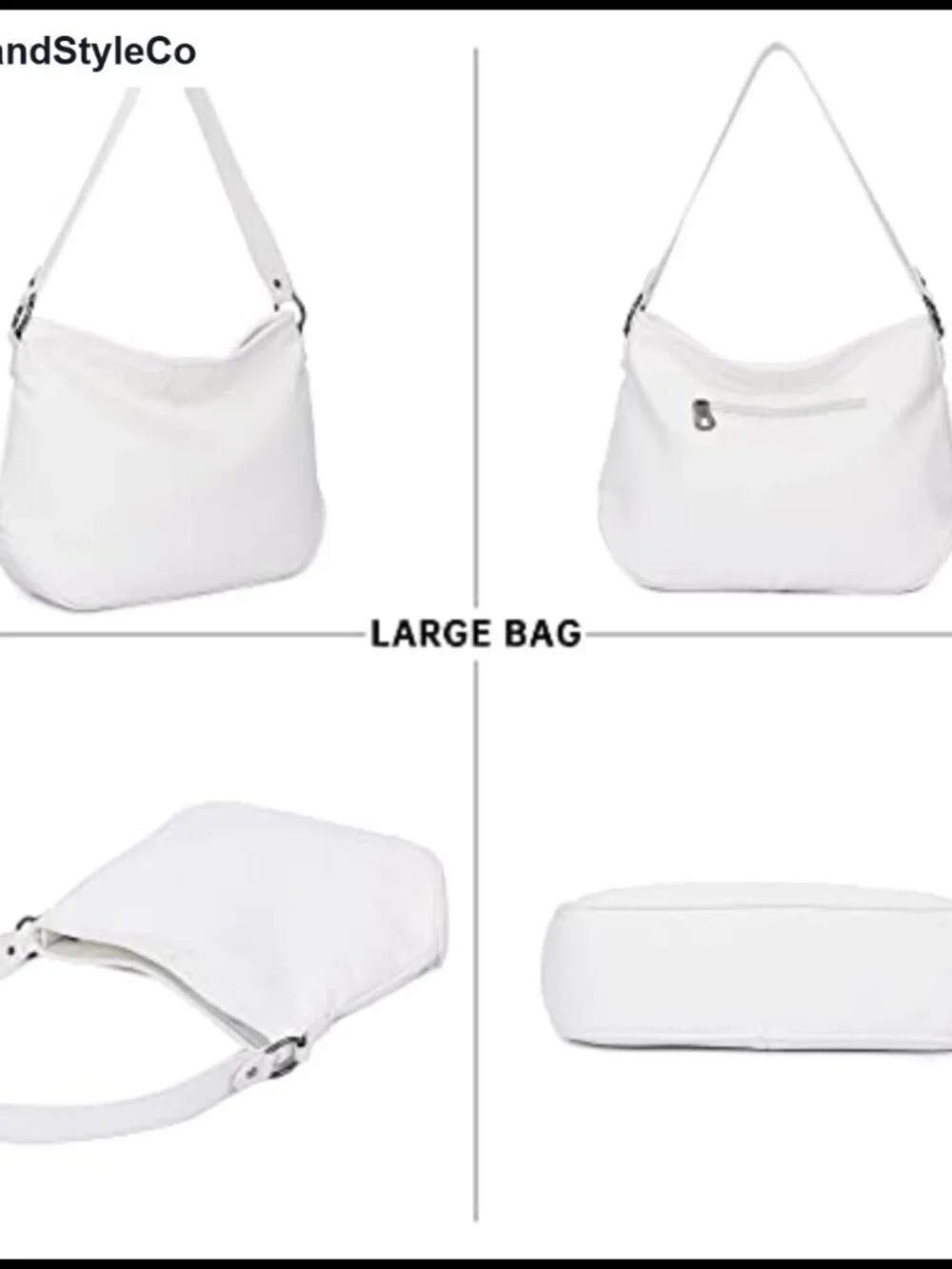 Faux Leather Medium Hobo Shoulder Bag Lightweight Everyday Purse